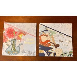 Kaiser Colour Adult Coloring Books Set of 2 Floral Bouquet High Seas